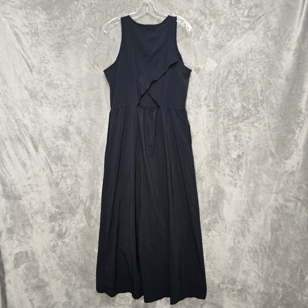 Toad&Co Sunkissed Maxi Dress Women L Black Minimalist Gorpcore Athleisure Pocket - Picture 15 of 16